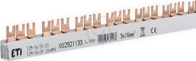 Propojovací lišta IZM16/3F/20 3p 54M 100A 16mm2 vidlice ETI 002921133