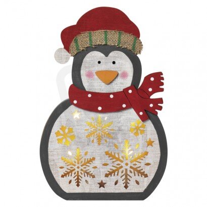5LED XMAS WOOD PENGUIN 2AAA T WW