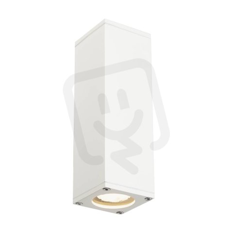 THEO venkovní nástěnné svítidlo QPAR51 IP44 hranaté up/down bílé max. 70 W