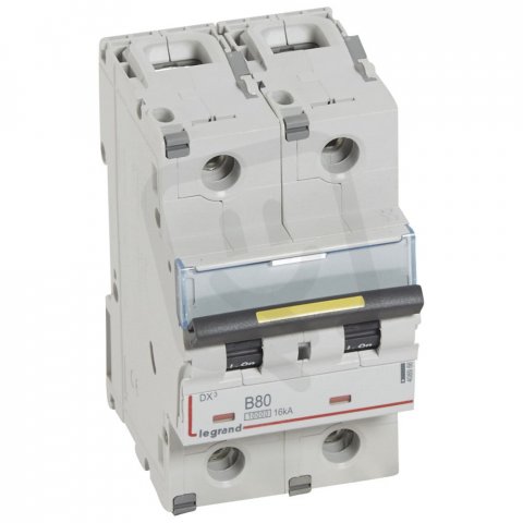 DX3 JISTIČ, 2 PÓLOVÝ, CHAR. B,80A 10000A/16KA LEGRAND 408966