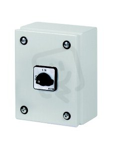 T0-1-8210/SE1 Přepínač s nulovou polohou 1-pól 20A v plech.skříňce IP65 197386