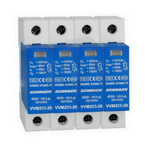 Svodič přepětí, set 4+0 TNS, třída II (C) 255V, In 20kA SCHRACK IS111340--