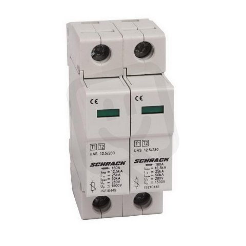 Svodič přepětí T1+2/BC kompletní 2p 12,5kA/280V série UAS SCHRACK IS210447--
