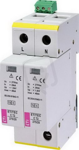 Svodič přepětí  ETITEC C T2 275/20 2+0 RC síť TNC-S ETI 002440398