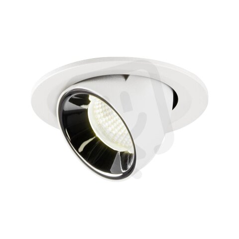 NUMINOS GIMBLE S, zápustné stropní svítidlo bílé/chrom 4000 K 40° SLV 1005917
