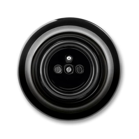 ABB DECENTO Zásuvka s ochranným kolíkem černá-porcelán 5519K-C02347 N