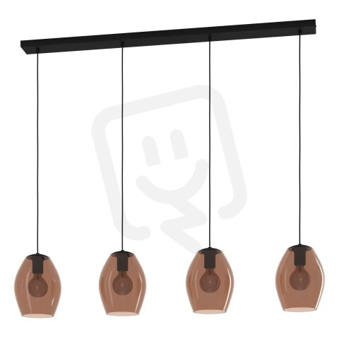 Závěsné svítidlo ESTANYS 1 4xE27 černá/hnědá-transparent 160W IP20 EGLO 390162