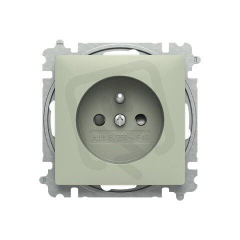 ABB ZONI Zásuvka s clonkami olivová 6619T-A06657 243