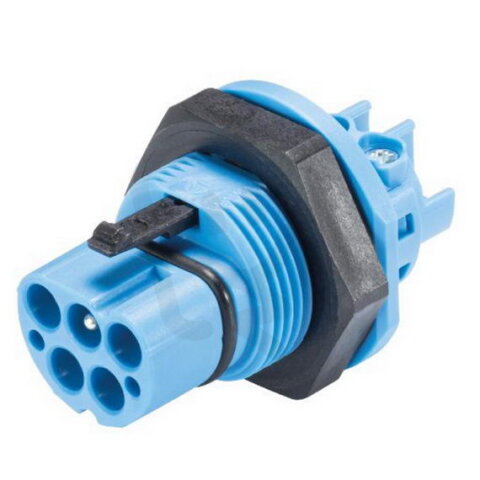 vidlice vestavná gesis RST, 5-pól, M25, šroubové svorky, modrá