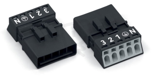 Zástrčka 5pól. Kód. A černá WAGO 890-215