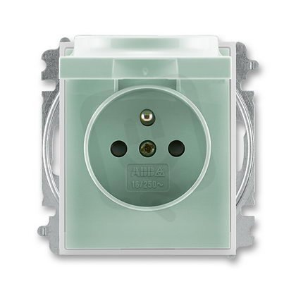 ABB Element 5519E-A02397 22 Zásuvka 1násobná chráněná,s clonkami aVíčkem