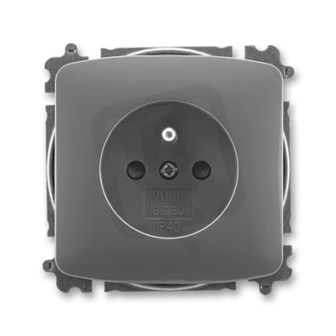 ABB TANGO Zásuvka chráněná s clonkami bezšroubová kouřová šedá 5519A-A02357 S2