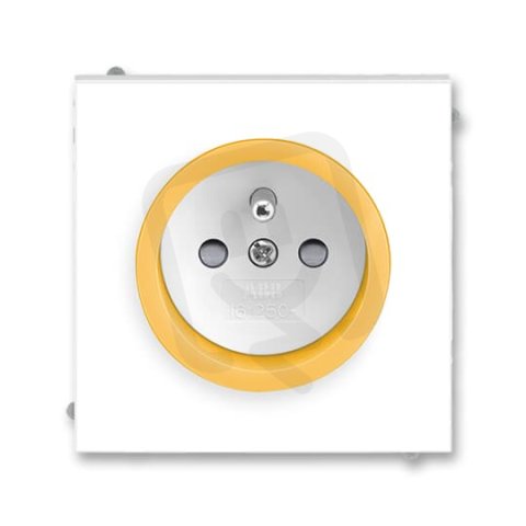 ABB NEO Zásuvka s ochr. kolíkem s clonkami bílá/ledová oranžová 5519M-A02357 43