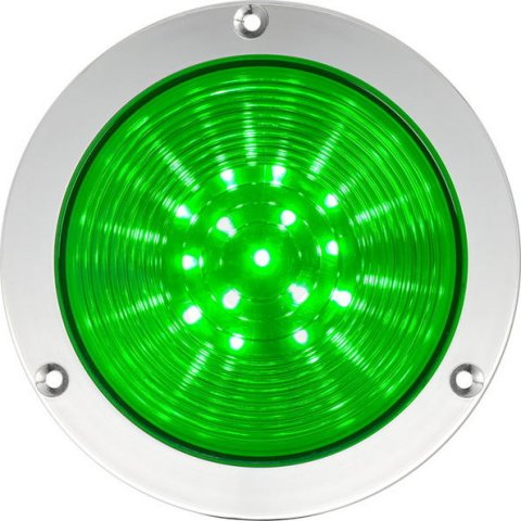 Svítidlo signální s trvalým svitem R4 LED 24 V, ACDC, IP66, zelená, chrom 21417