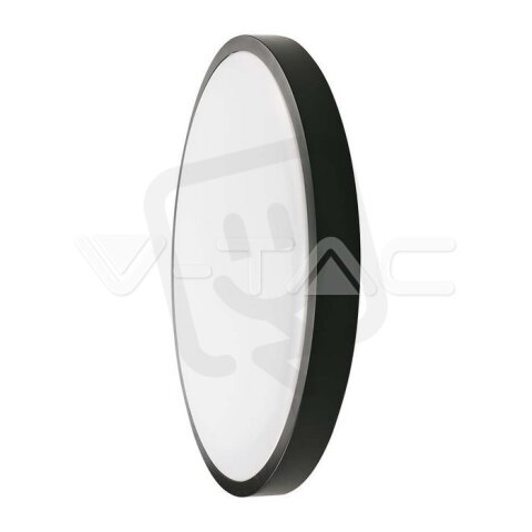 18W LED Dome Light Round Microwave Sensor Black Frame 4000K IP44 V-TAC SKU7669