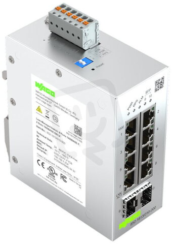 Jednoduchý konfigurovatelný switch, 8 portů 1000Base-T, 2 sloty 1000BASE-SX/LX