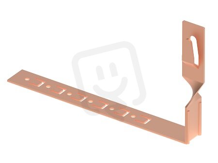 Držák vedení s příchytkou pod střešní krytinu točený drát 8mm L210 Cu 425614