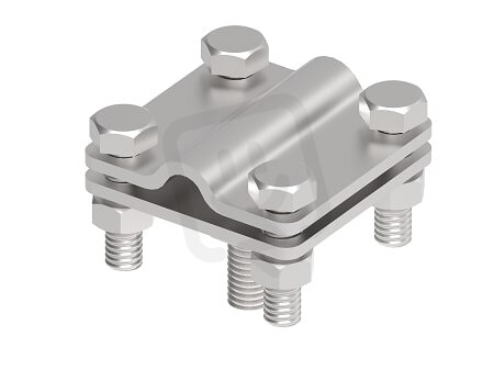 Svorka zemnící patky L55mm, drát 8/10mm, páska 30mm, materiál V4A GROMTOR 292015