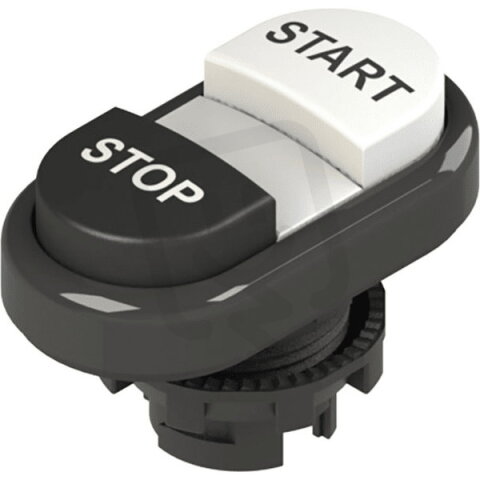 Dvojité tlačítko d22mm, plast, černá, IP67 PIZZATO E21PDBL1AAAN