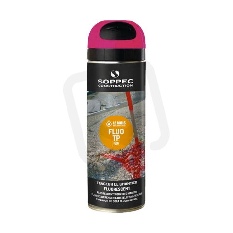 Značkovací sprej Soppec Fluo TP, 12M růžový, 500 ml SOPPEC 141525E