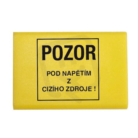 Krytka RSA 4 A pro 4 svornice (žlutá - text POD NAPĚTÍM Z CIZÍHO ZDROJE) G512126
