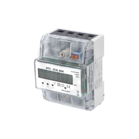 Elektroměr DTS-353L 80A, 4,5mod., LCD, 3-fáz., 1-tar., podružný ELEMAN 1100883