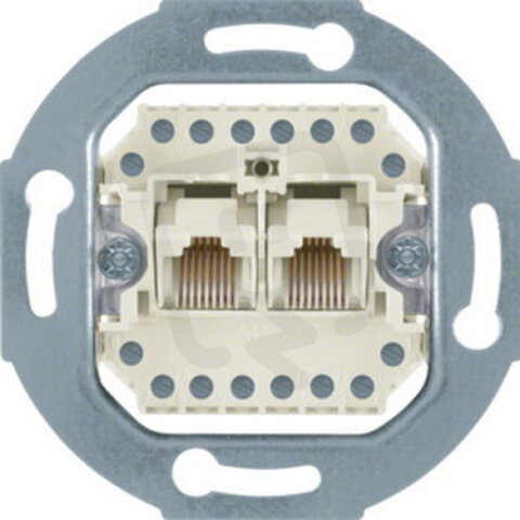 Zásuvka datová, 2xRJ 45, UTP, Cat.3, modul přístroje, bílá HAGER WDF41083