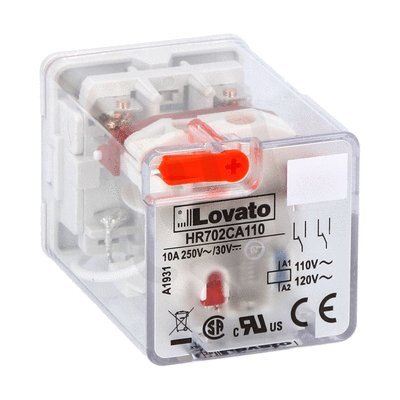 Lovato HR702CA110 Průmyslové relé 8 pinů 2 zap/vyp 10A 110VAC+LED