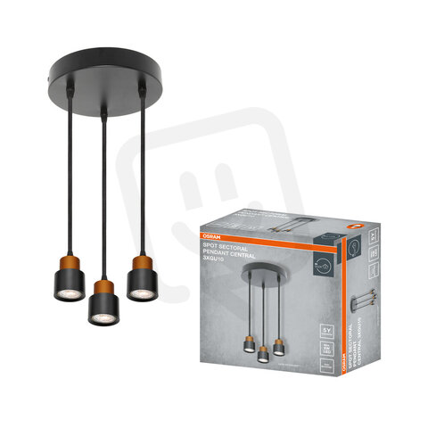 LED SPOT SECTORAL BLACK 3XGU10 PENDANT CENTRAL OSRAM 4099854588860