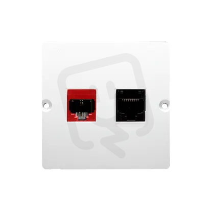 Telefonní zásuvka RJ12 + počítačová zásuvka RJ45 kat. 5e, bílá BM5T.02/11