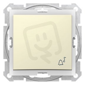 Sedna Ovládač tlačítkový IP44 ''zvonek'', řazení 1/0, Beige SCHNEIDER SDN0800347