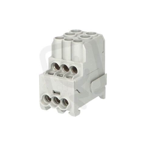 Blok pro rozdělení fází UVB 100 L G 1pól. 101A AL/CU 1000V šedý na DIN 1003202