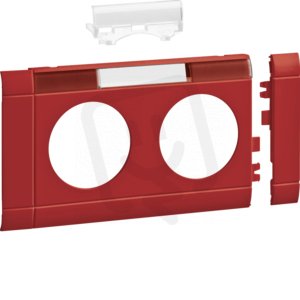 Přístrojový rámeček dvojzásuvky s popisovým polem 80mm, červená GB080213020