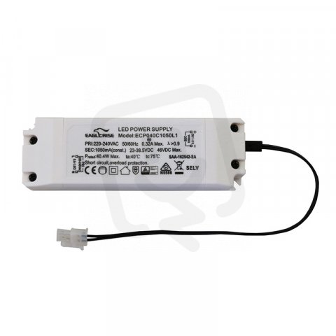 Nestmívatelný driver 40 W, PF 0,9, výstu