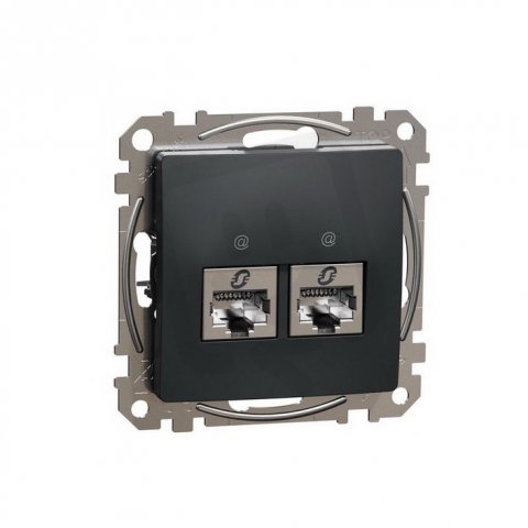 Sedna D/E Datová zásuvka 2xRJ45 kat. 6 STP, Antracit SCHNEIDER SDD114462S