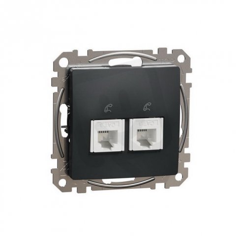 Sedna D/E Telefonní zásuvka 2xRJ11, Antracit SCHNEIDER SDD114492