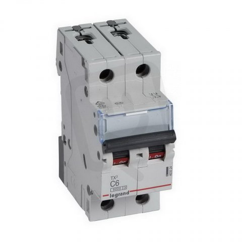 TX3 JISTIČ, 2 PÓLOVÝ, CHAR. C, 6A 6000A LEGRAND 403524