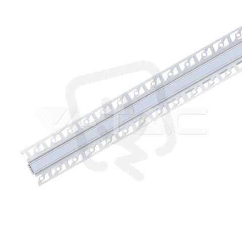 Aluminum Profile Set Milky Gypsum Inner Corner 2000mm, VT-8104 V-TAC SKU3362