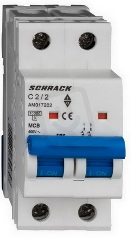 Instalační jistič AMPARO 10kA, C 2A, 2P SCHRACK AM017202--