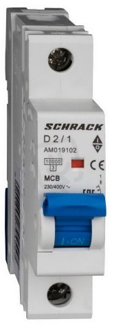Instalační jistič AMPARO 10kA, D 2A, 1P SCHRACK AM019102--