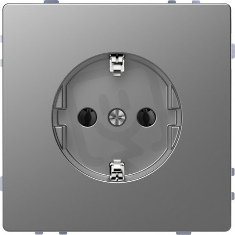 Zásuvka Merten D-Life 250V/16A SCHUKO bezšroubová Stainless Steel MTN2301-6036