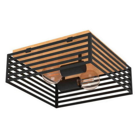 Stropní svítidlo CIDRAZ CIDRAZ 2xE27 černá/dřevo 80W IP20 EGLO 390163