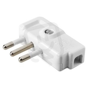 10A 2P+E 250V 90° ANGLED PLUG-WHITE