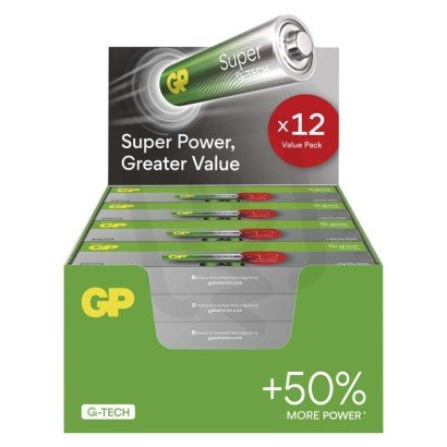 Alkalická baterie GP Super AA (LR6), 288 ks, display box B0124T