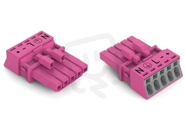 Zdířka 5pól. Kód. B Růžová WAGO 890-285/082-000