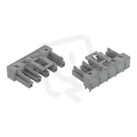 Zásuvka na desky plošných spojů, úhlové, 5pól., šedá