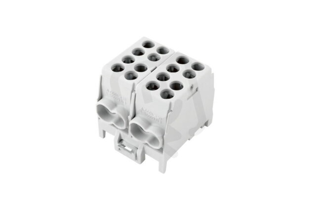 Svorkovnice rozbočovací HLAK 25 2/4 S 100A 2pól. AL/CU IP20 šedá na DIN 1000284