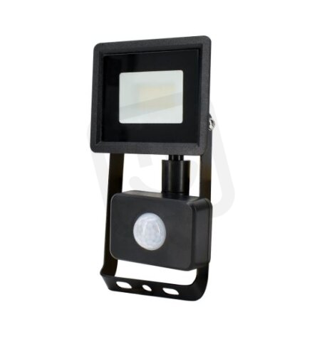 LED reflektor KASTEL LED 2 10W 4000K IP65 černá s čidlem pohybu BEMKO 107352
