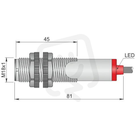 Optoelektronický senzor d18 mm AECO FT18-ABE
