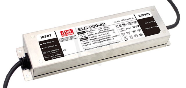 Napěťový zdroj pro LED 200W 24V IP65/IP67 MEAN WELL ELG-200-24
